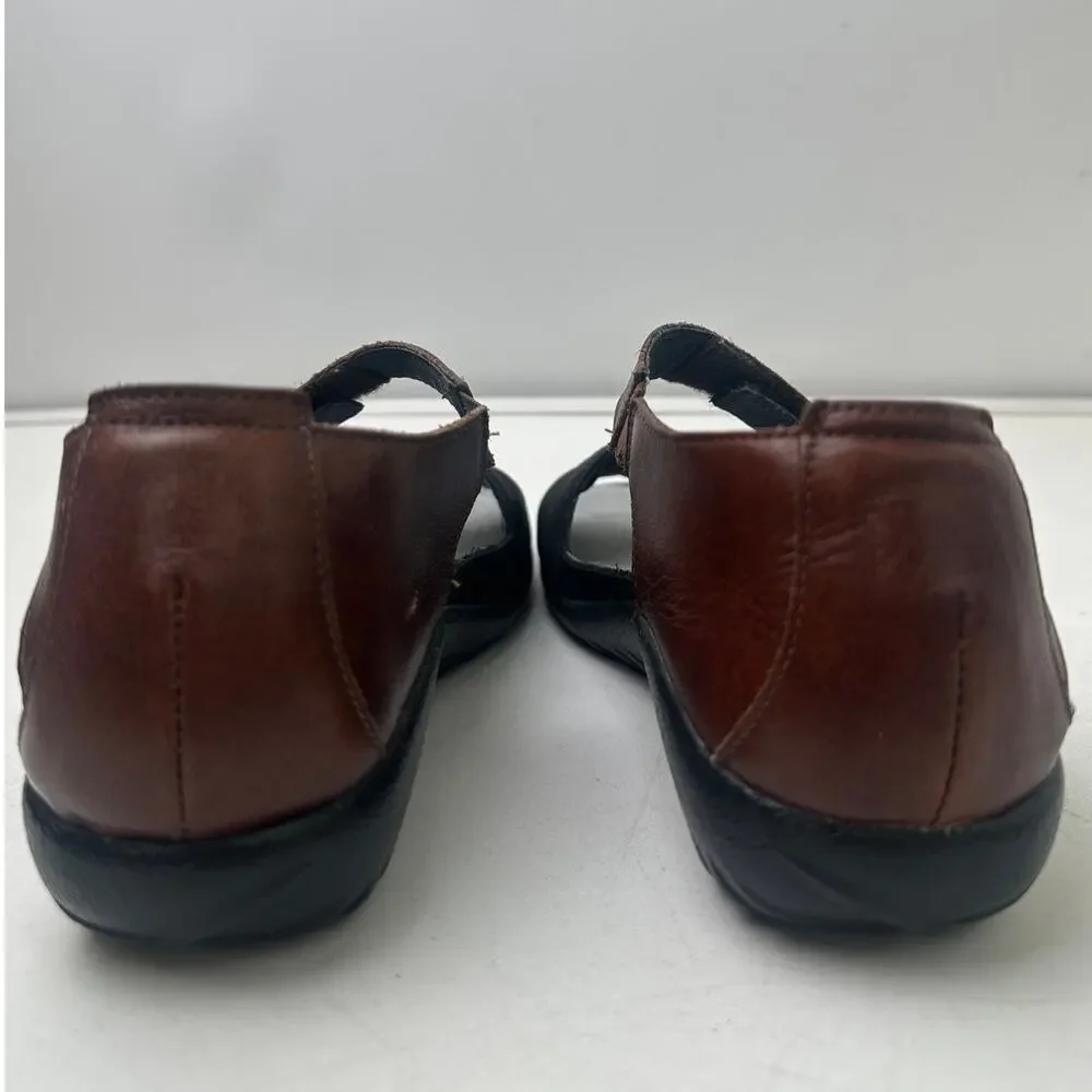 Naot Papaki Black & Cinnamon Leather Comfort Sandals Women's Sz 7 - Picture 6 of 10